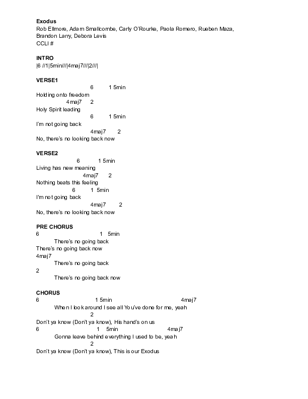 Exodus Chords PDF (Vive Worship) PraiseCharts