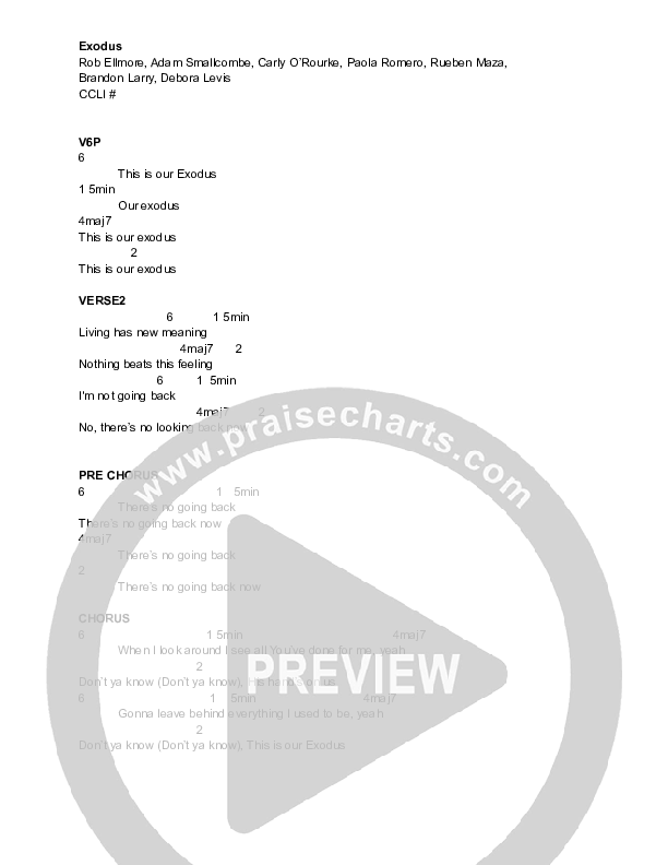 Exodus Chords PDF (Vive Worship) PraiseCharts