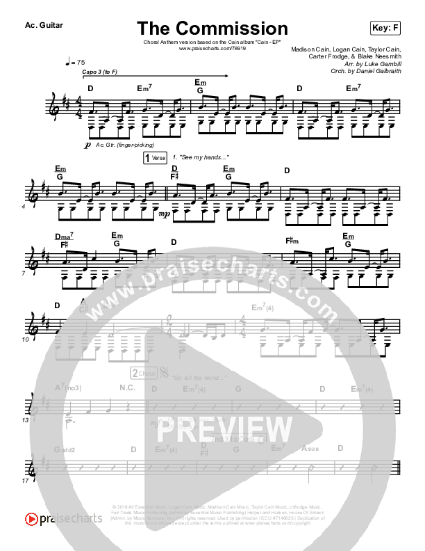 The Commission (Choral Anthem SATB) Rhythm Pack (CAIN / Arr. Luke Gambill)