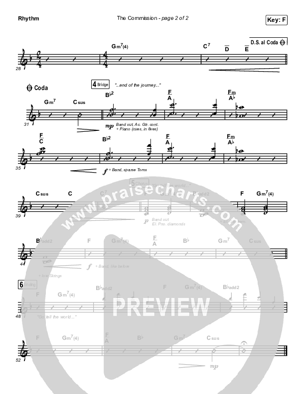 The Commission (Choral Anthem SATB) Rhythm Chart (CAIN / Arr. Luke Gambill)