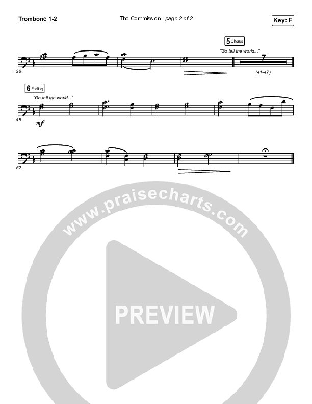 The Commission (Choral Anthem SATB) Trombone 1/2 (CAIN / Arr. Luke Gambill)