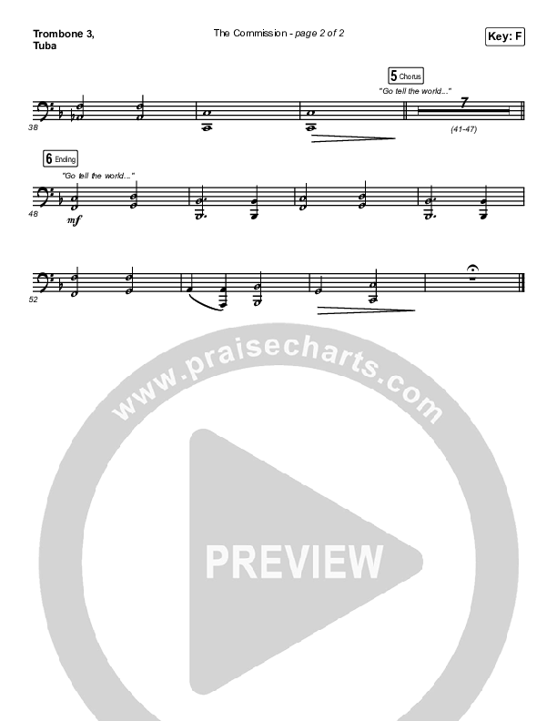 The Commission (Choral Anthem SATB) Trombone 3/Tuba (CAIN / Arr. Luke Gambill)