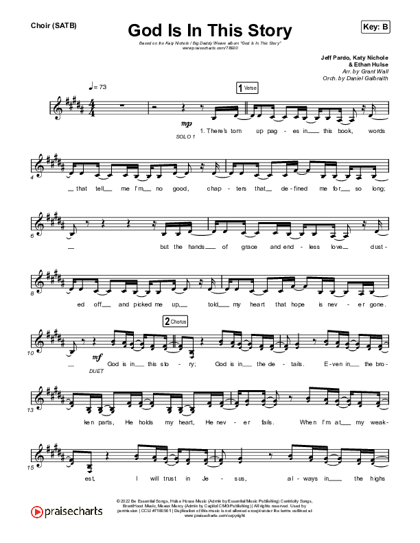 God Is In This Story Choir Sheet (SATB) (Katy Nichole / Big Daddy Weave)