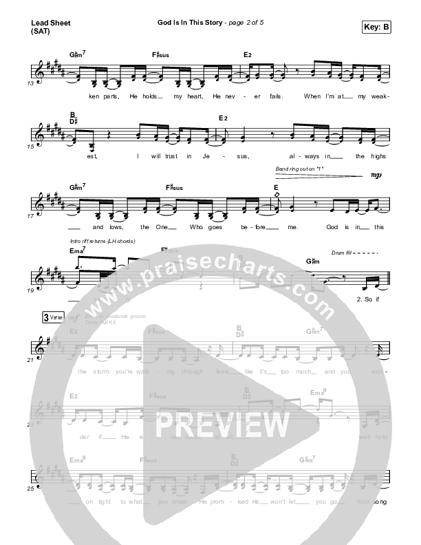 God Is In This Story Lead Sheet (SAT) (Katy Nichole / Big Daddy Weave)