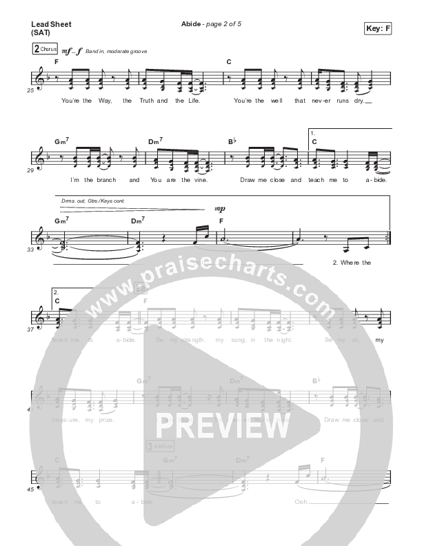 Abide Lead Sheet (SAT) (Christy Nockels)