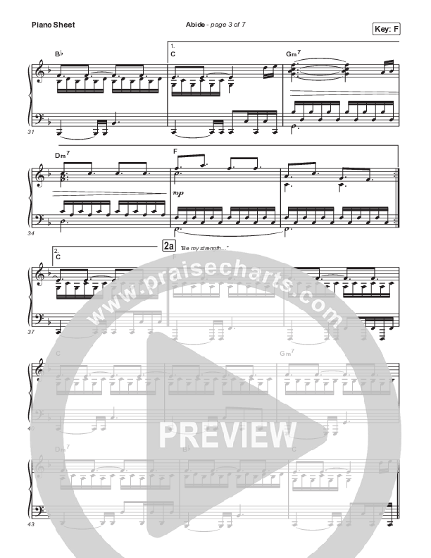 Abide Piano Sheet (Christy Nockels)