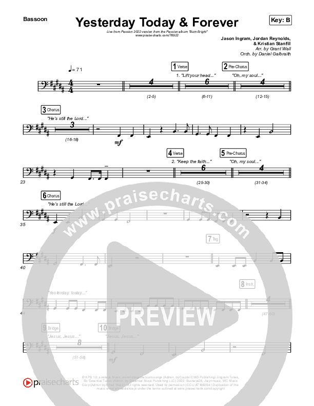 Yesterday Today And Forever (Live From Passion 2022) Bassoon (Passion)