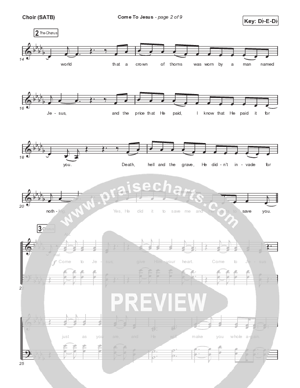 Come To Jesus (Live) Choir Sheet (SATB) (SANCTUARY Worship)