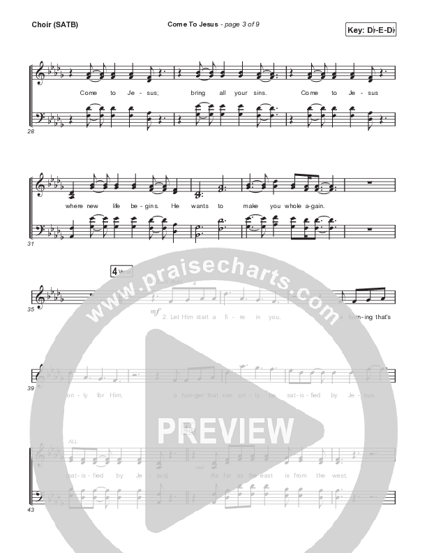 Come To Jesus (Live) Choir Sheet (SATB) (SANCTUARY Worship)