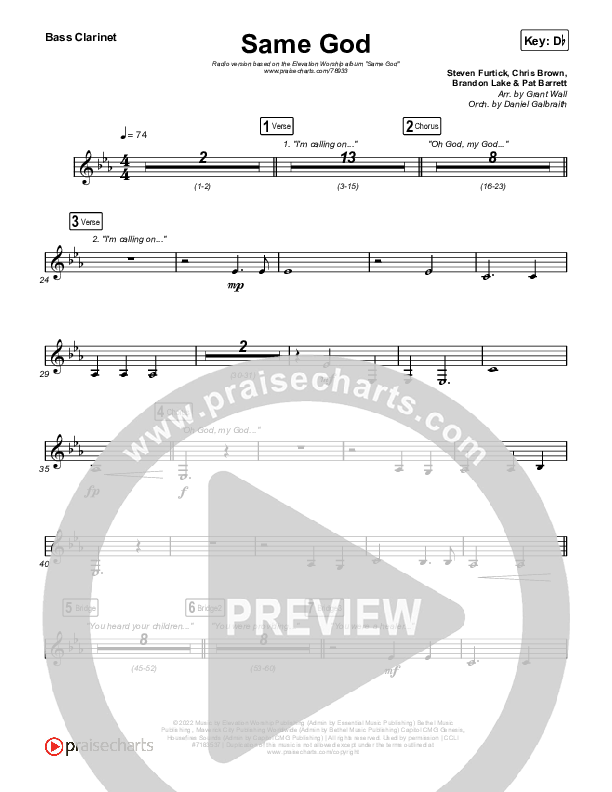 Same God (Radio) Bass Clarinet (Elevation Worship)