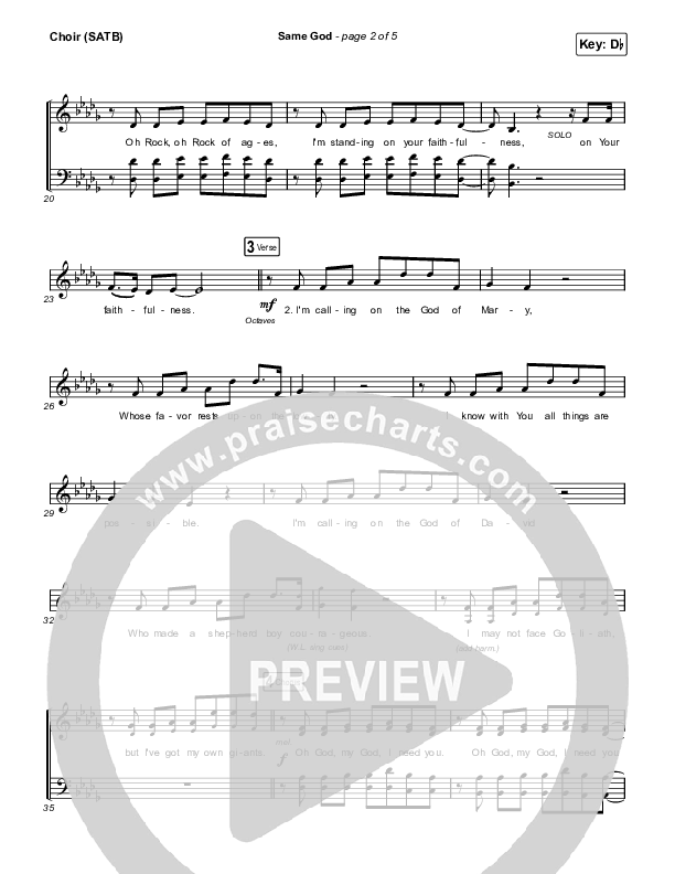 Same God (Radio) Choir Sheet (SATB) (Elevation Worship)