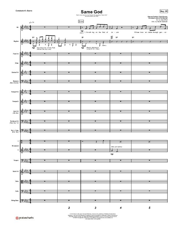 Same God (Radio) Conductor's Score (Elevation Worship)