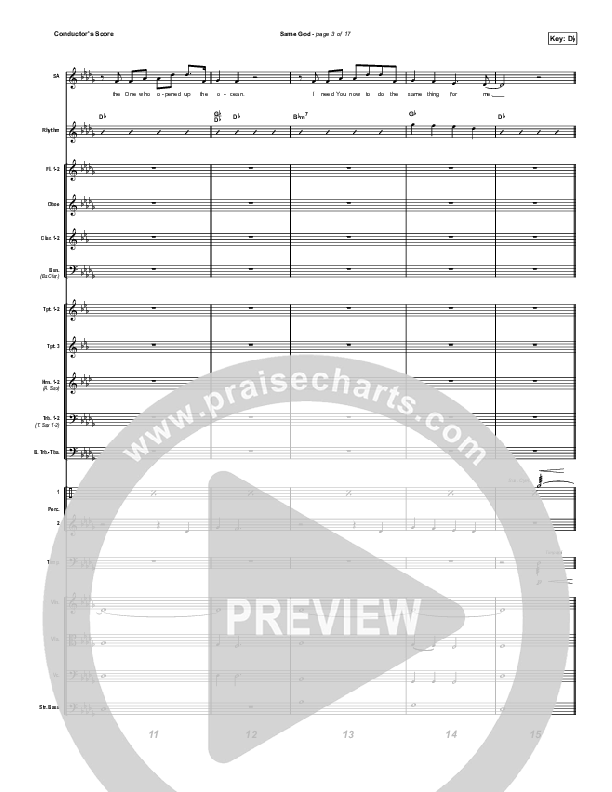 Same God (Radio) Conductor's Score (Elevation Worship)