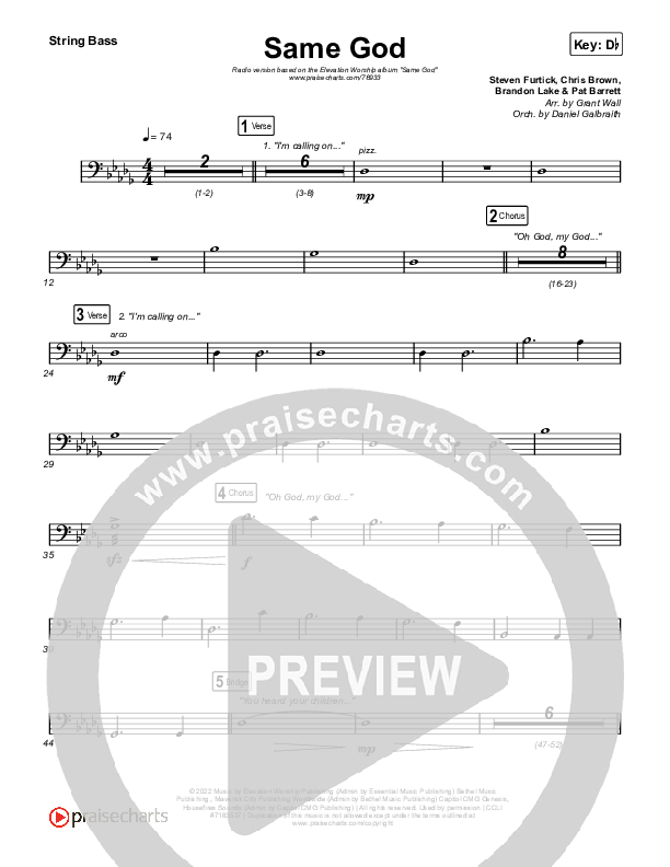 Same God (Radio) Double Bass (Elevation Worship)