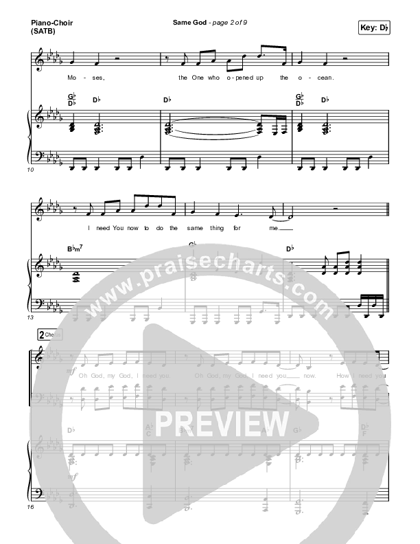Same God (Radio) Sheet Music PDF (Elevation Worship) - PraiseCharts