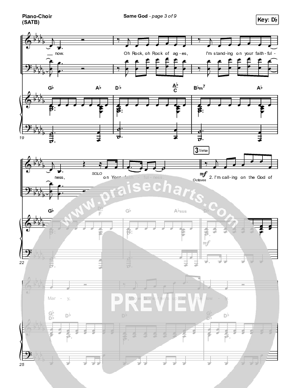 Same God (Radio) Piano/Vocal (SATB) (Elevation Worship)