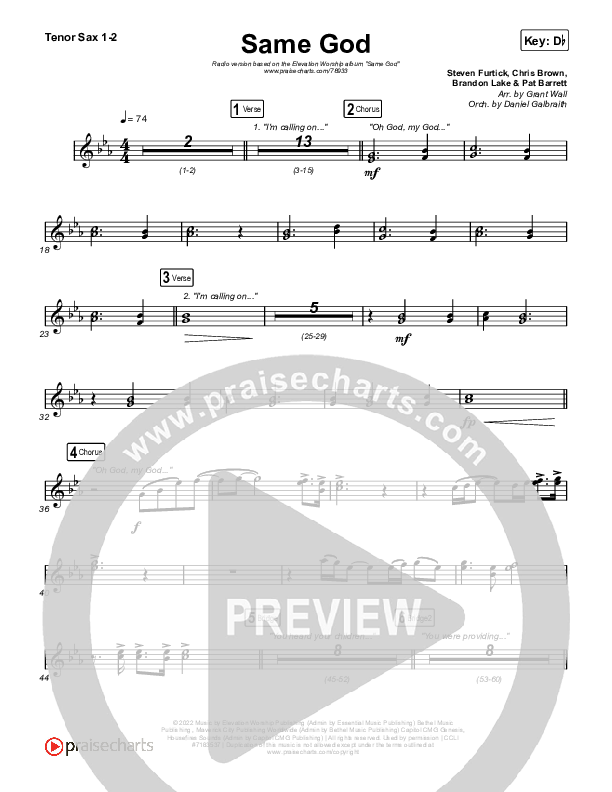 Same God (Radio) Sax Pack (Elevation Worship)