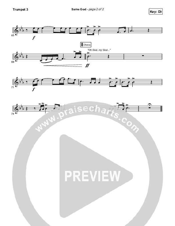 Same God (Radio) Trumpet 3 (Elevation Worship)