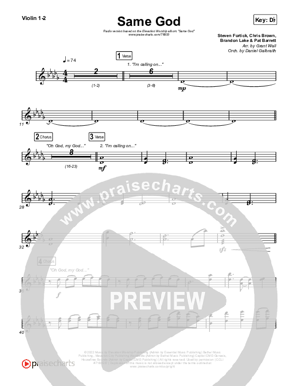 Same God (Radio) String Pack (Elevation Worship)