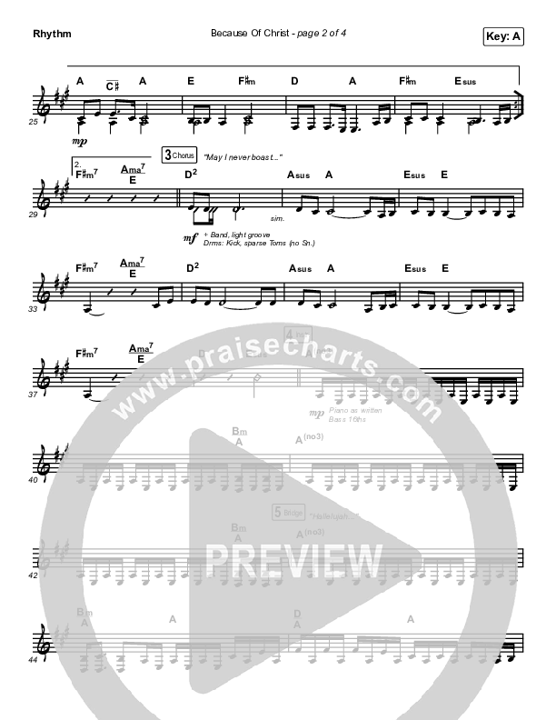 Because Of Christ (Choral Anthem SATB) Rhythm Pack (The Belonging Co / Arr. Luke Gambill)