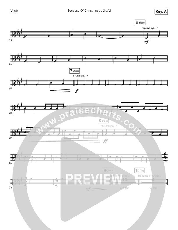 Because Of Christ (Choral Anthem SATB) Viola (The Belonging Co / Arr. Luke Gambill)