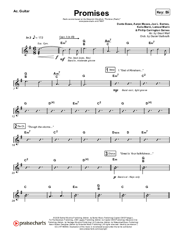 Promises (Radio) Acoustic Guitar (Maverick City Music / Joe L. Barnes / Naomi Raine)