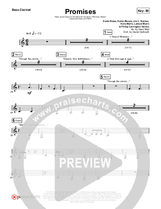 Promises (Radio) Bass Clarinet (Maverick City Music / Joe L. Barnes / Naomi Raine)