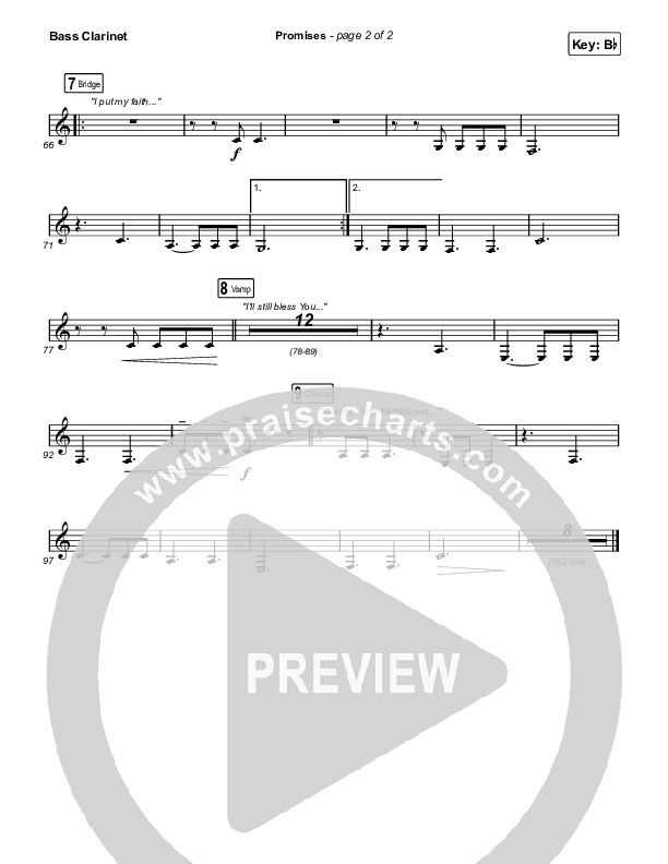 Promises (Radio) Bass Clarinet (Maverick City Music / Joe L. Barnes / Naomi Raine)