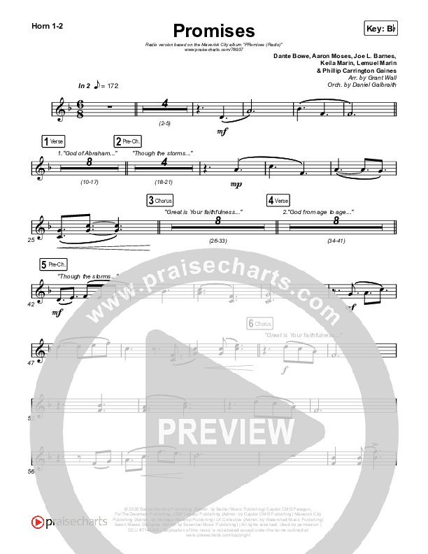 Promises (Radio) French Horn 1/2 (Maverick City Music / Joe L. Barnes / Naomi Raine)