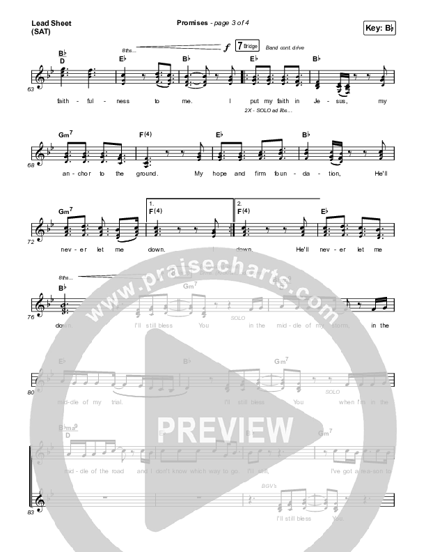 Promises (Radio) Lead Sheet (SAT) (Maverick City Music / Joe L. Barnes / Naomi Raine)
