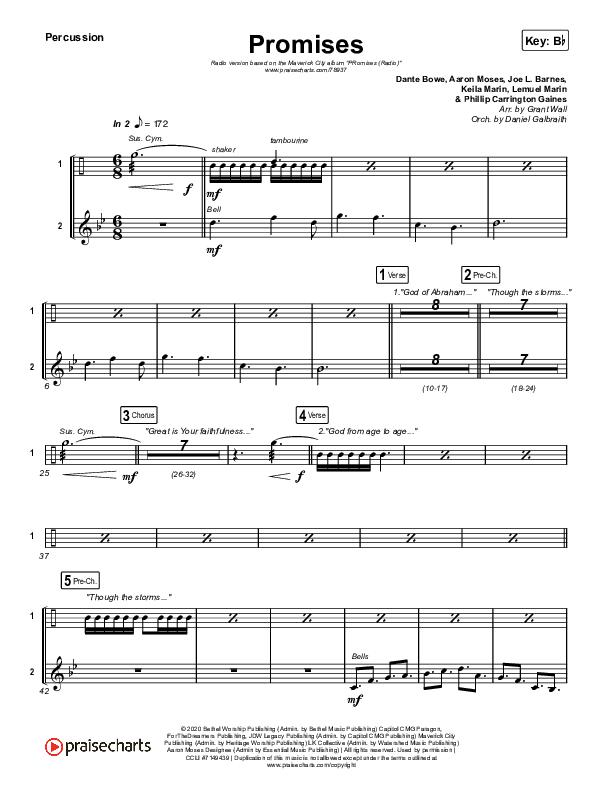 Promises (Radio) Percussion (Maverick City Music / Joe L. Barnes / Naomi Raine)
