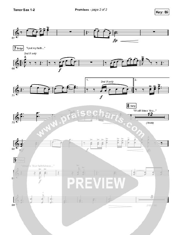 Promises (Radio) Tenor Sax 1/2 (Maverick City Music / Joe L. Barnes / Naomi Raine)