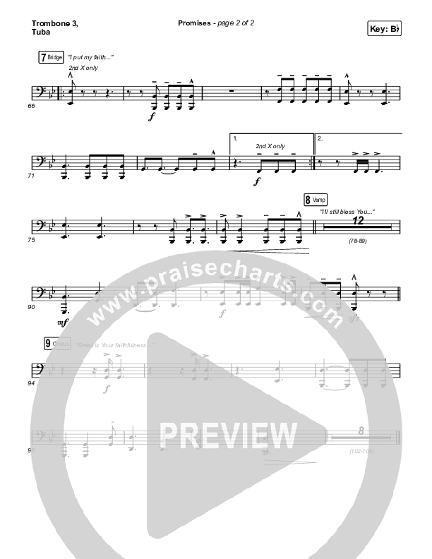 Promises (Radio) Trombone 3/Tuba (Maverick City Music / Joe L. Barnes / Naomi Raine)