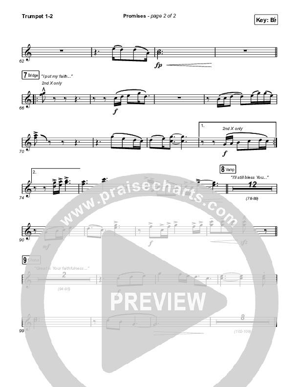 Promises (Radio) Trumpet 1,2 (Maverick City Music / Joe L. Barnes / Naomi Raine)