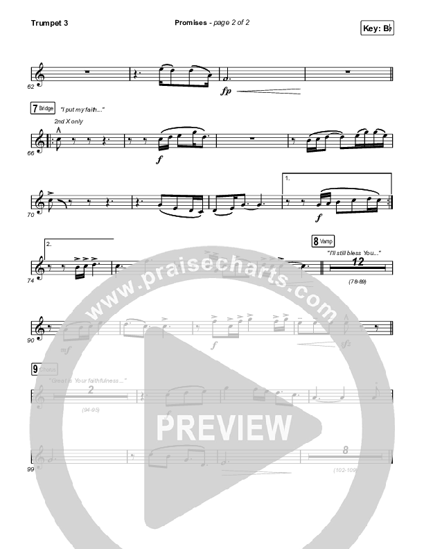 Promises (Radio) Trumpet 3 (Maverick City Music / Joe L. Barnes / Naomi Raine)