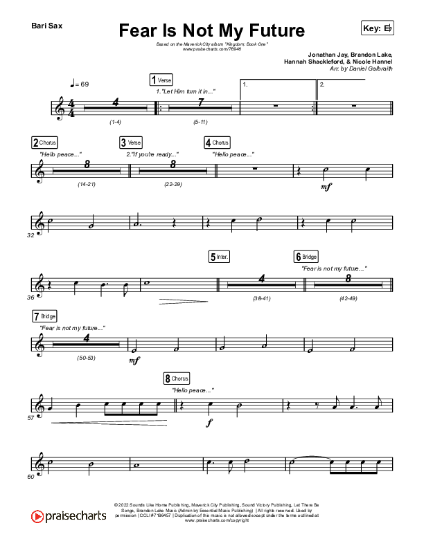 Fear Is Not My Future Bari Sax (Maverick City Music / Kirk Franklin / Brandon Lake / Chandler Moore)