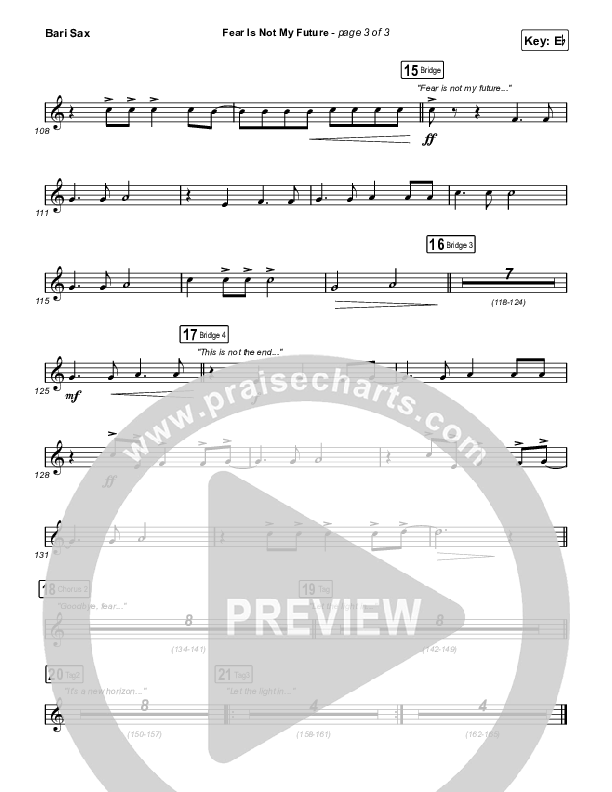 Fear Is Not My Future Bari Sax (Maverick City Music / Kirk Franklin / Brandon Lake / Chandler Moore)