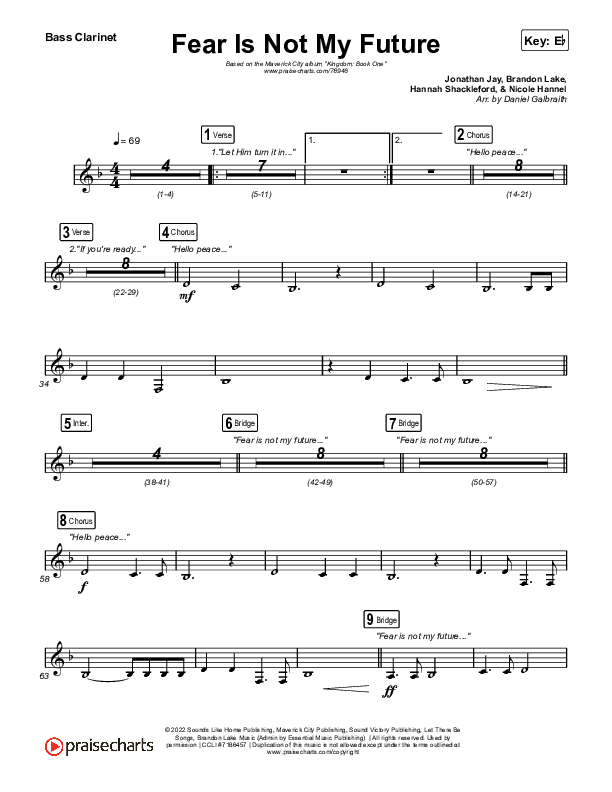 Fear Is Not My Future Bass Clarinet (Maverick City Music / Kirk Franklin / Brandon Lake / Chandler Moore)