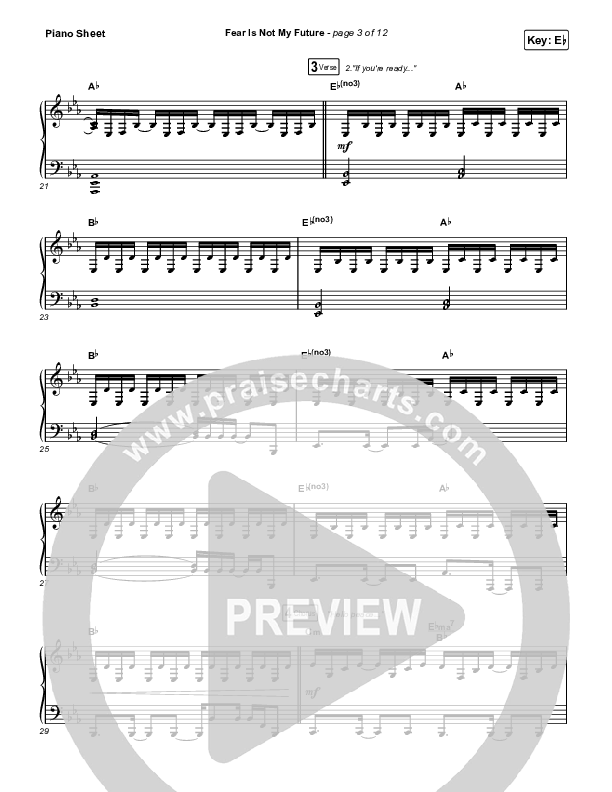 Fear Is Not My Future Piano Sheet (Maverick City Music / Kirk Franklin / Brandon Lake / Chandler Moore)