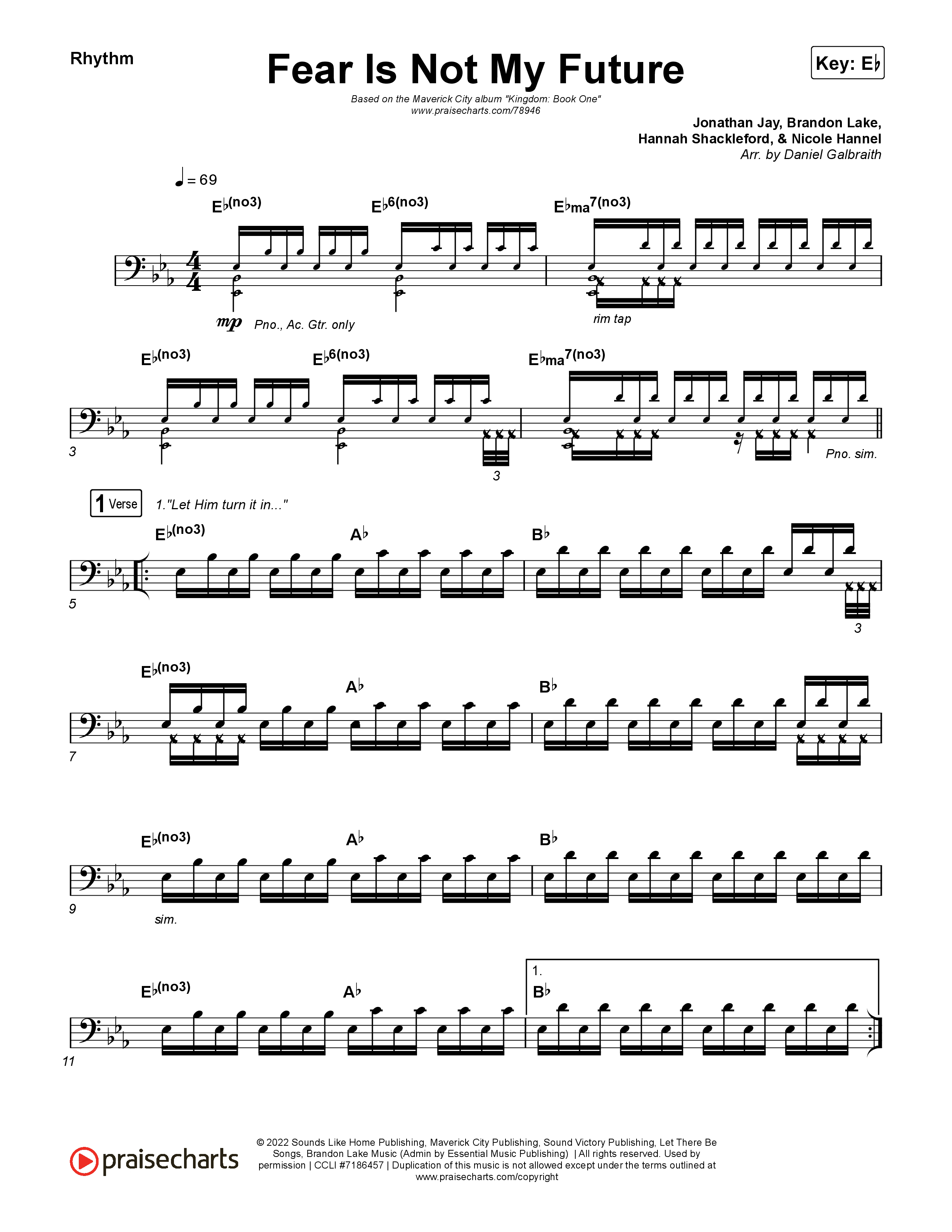 Fear Is Not My Future Rhythm Chart (Maverick City Music / Kirk Franklin / Brandon Lake / Chandler Moore)