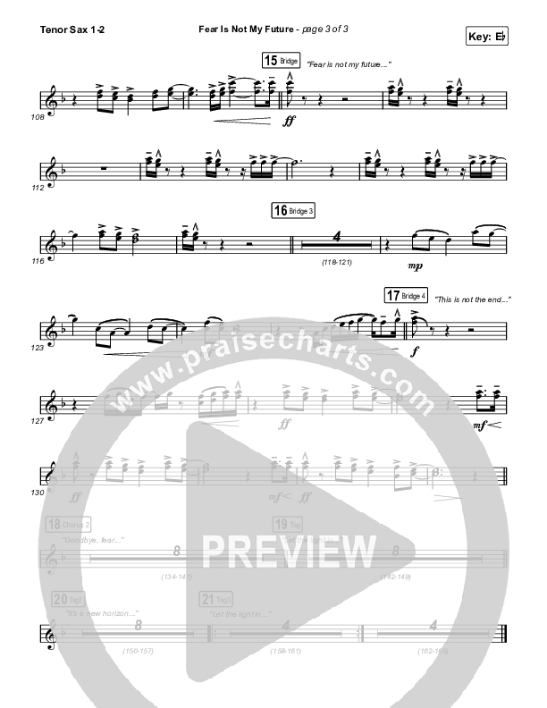 Fear Is Not My Future Tenor Sax 1/2 (Maverick City Music / Kirk Franklin / Brandon Lake / Chandler Moore)