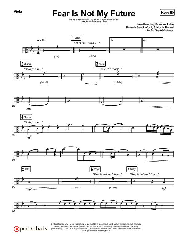 Fear Is Not My Future Viola (Maverick City Music / Kirk Franklin / Brandon Lake / Chandler Moore)
