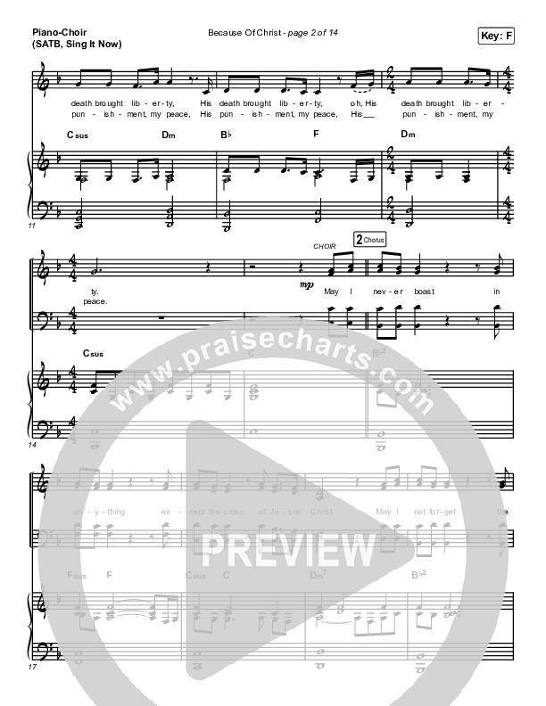 Because Of Christ (Sing It Now SATB) Piano/Choir (SATB) (The Belonging Co / Arr. Luke Gambill)