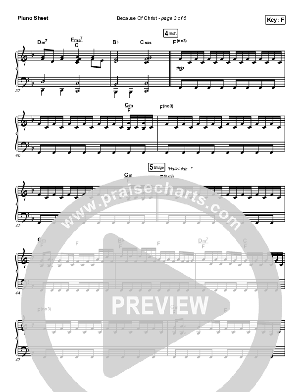 Because Of Christ (Worship Choir SAB) Piano Sheet (The Belonging Co / Arr. Luke Gambill)