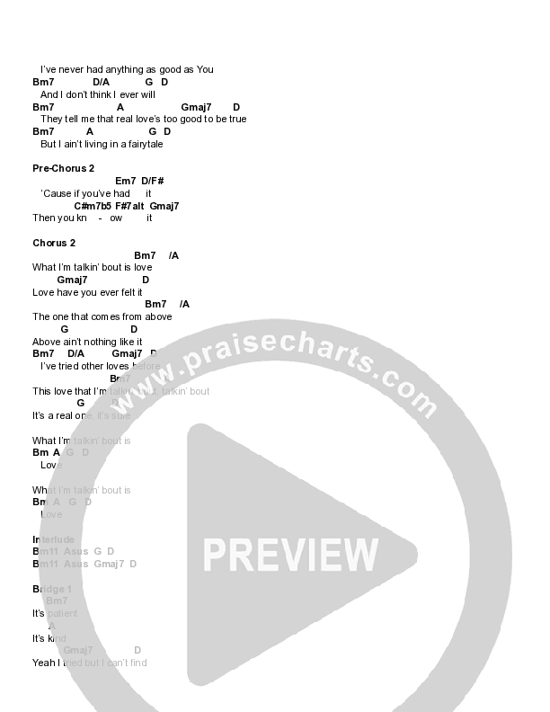 Talking Bout (Love) Chord Chart (Maverick City Music / Kirk Franklin / Chandler Moore / Lizzie Morgan)