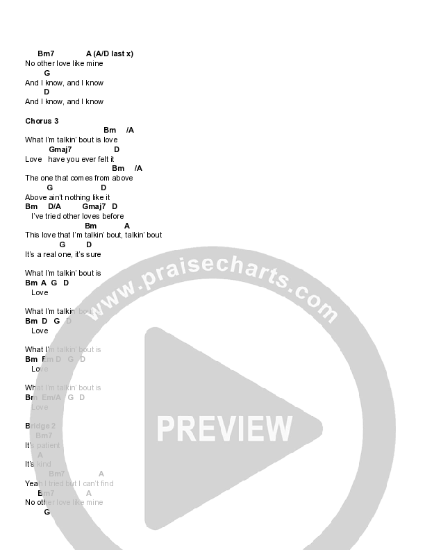 Talking Bout (Love) Chord Chart (Maverick City Music / Kirk Franklin / Chandler Moore / Lizzie Morgan)