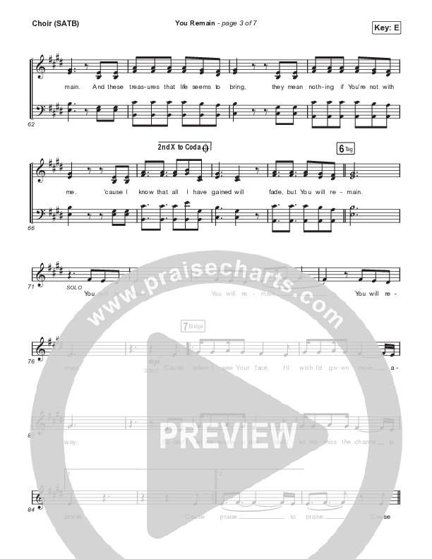 You Remain (Live) Choir Vocals (SATB) (Meredith Mauldin / UPPERROOM / Elyssa Smith)