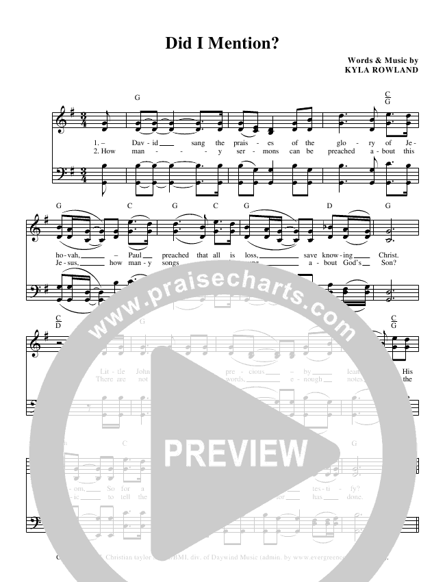 Did I Mention Sheet Music PDF (The Perrys) - PraiseCharts