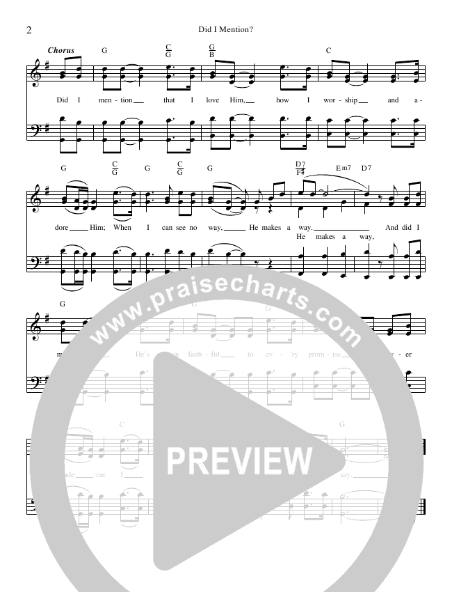 Did I Mention Sheet Music PDF (The Perrys) - PraiseCharts