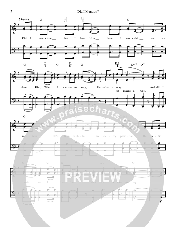 Did I Mention Lead Sheet (SAT) (The Perrys)